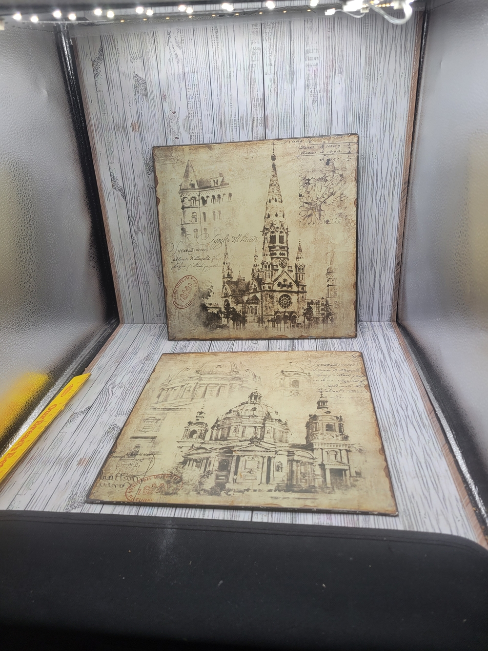 Vintage Architectural Wall Art - Lot Of 2 Metal Prints